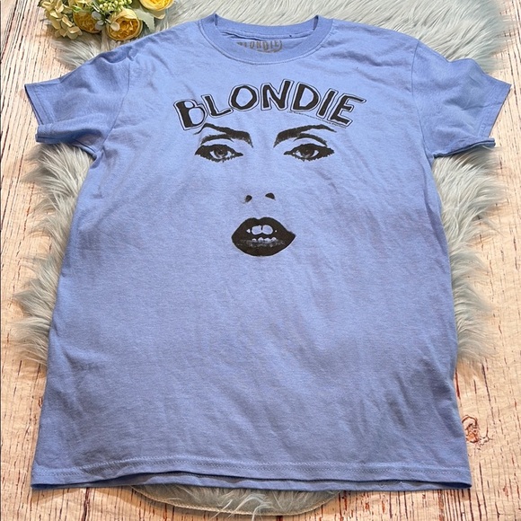BLONDIE Blue Graphic Band Tee sz M/L - Picture 1 of 8